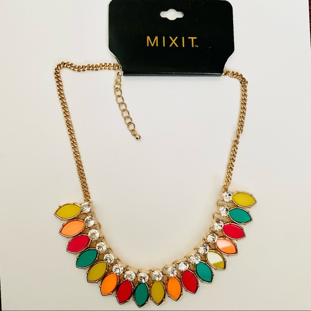 Mixit Multicolored Crystal Frontal Necklace